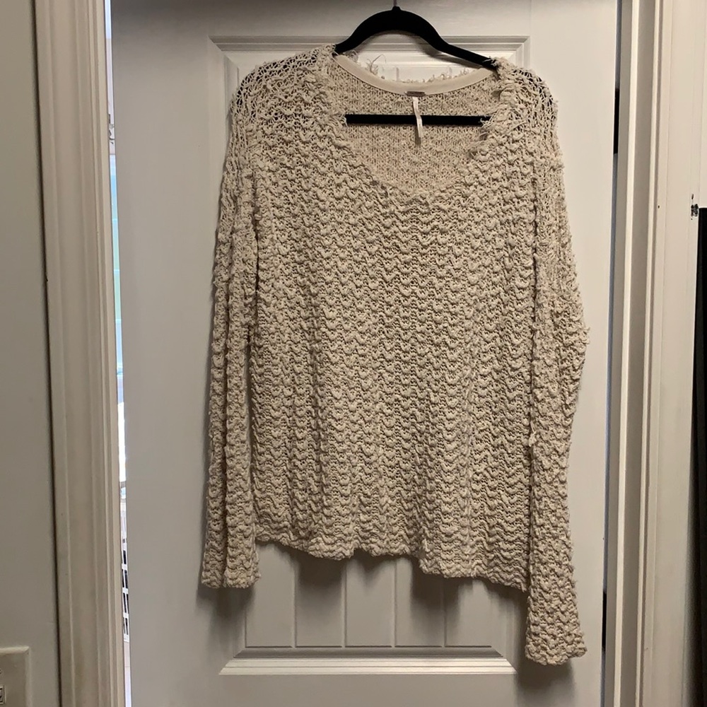 Knitted cream free people sweater